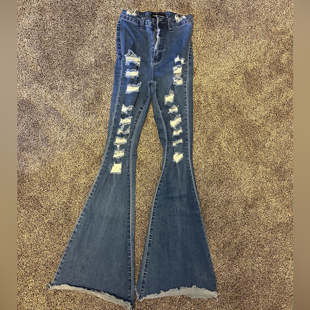 Distressed Bellbottom Jeans - Picture 2 of 3